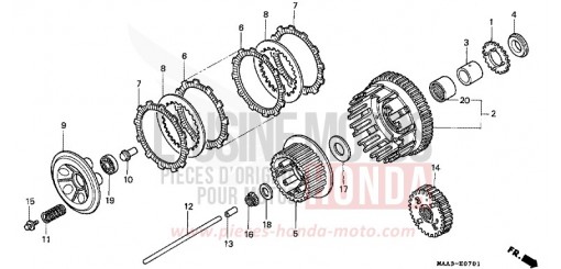 CLUTCH (VT1100CV/VW/V2) VT1100C2W de 1998